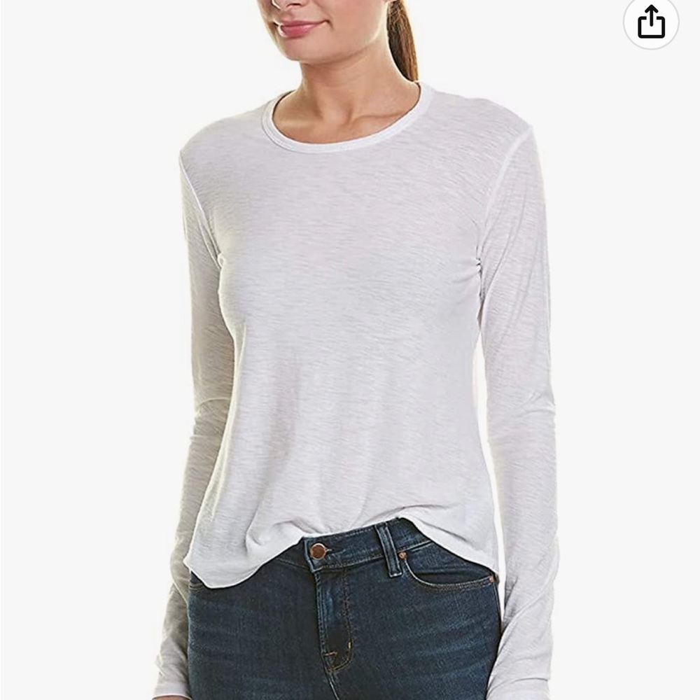 NWT Standard James Perse White Slub Knit Long Sleeve Tee Size 4/XL - Picture 2 of 10
